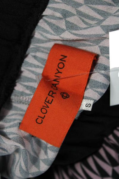 Clover Canyon Women Cropped Jogger Pants Black Geometric 100% Polyester Size S