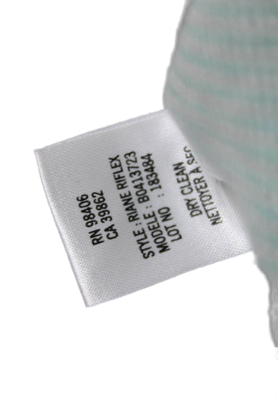 Theory Women Mini Set Beige Striped Linen Silk Scoop Neck Sleeveless Size S