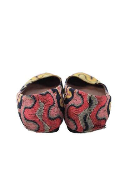 Missoni Womens Knitted Striped Slip On Flats Multicolor Size EUR 36