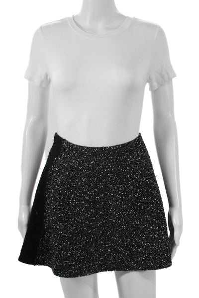 Rag & Bone Women A-Line Mini Skirt Black Wool Blend Size 2