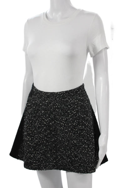 Rag & Bone Women A-Line Mini Skirt Black Wool Blend Size 2