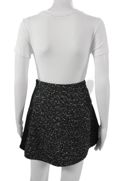 Rag & Bone Women A-Line Mini Skirt Black Wool Blend Size 2