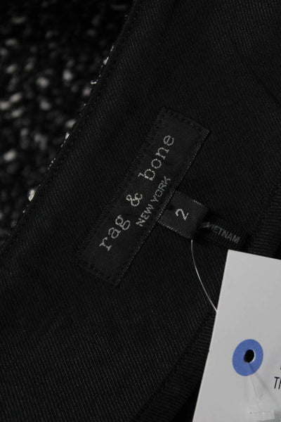 Rag & Bone Women A-Line Mini Skirt Black Wool Blend Size 2