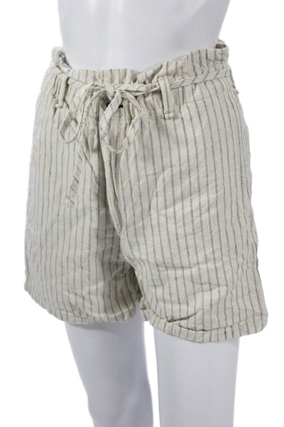 Rag & Bone Womens Beige Striped Button Shorts Size 26