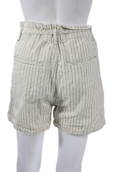 Rag & Bone Womens Beige Striped Button Shorts Size 26