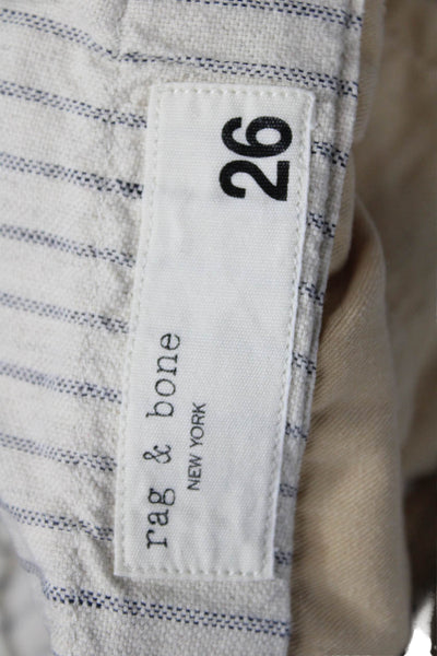 Rag & Bone Womens Beige Striped Button Shorts Size 26