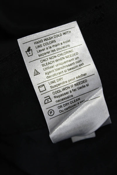 Vince Women Shorts Black Linen Blend Button Size 4
