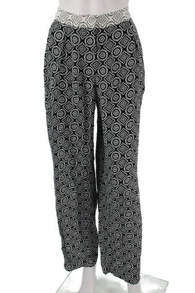 Rag & Bone Womens Black Paisley Viscose Dress Pants Hook & Eye Size 2