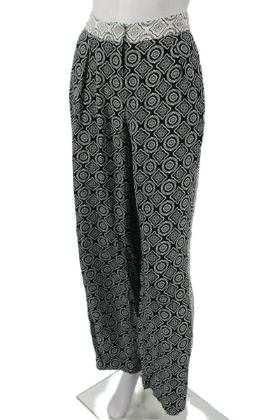Rag & Bone Womens Black Paisley Viscose Dress Pants Hook & Eye Size 2