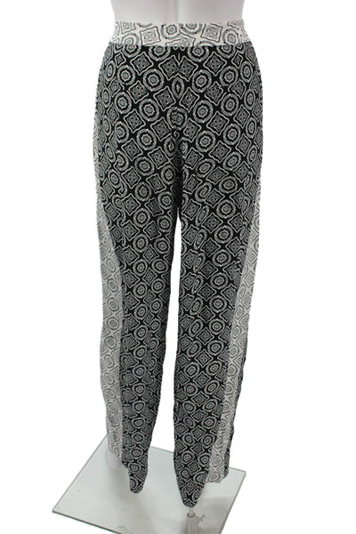 Rag & Bone Womens Black Paisley Viscose Dress Pants Hook & Eye Size 2