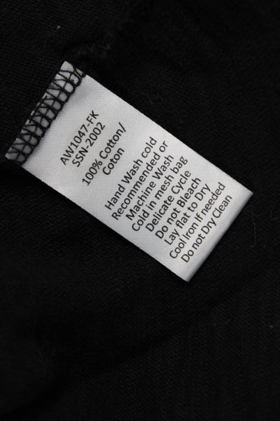 ATM Womens Black Cotton Basic Long Sleeve T Shirt Size XS