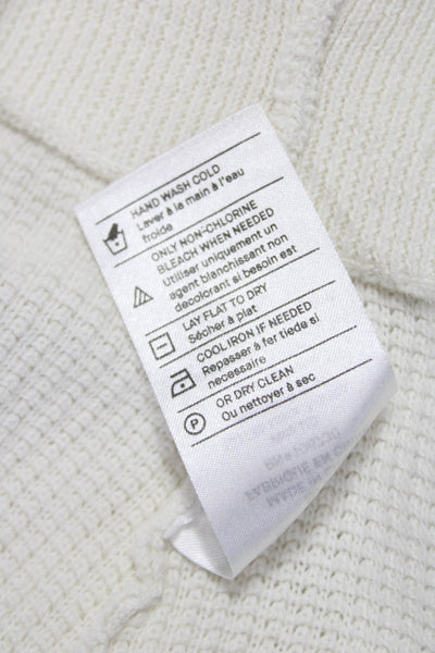 Vince Womens Pullover Sweater White Cotton Long Sleeve Round Neck Size S