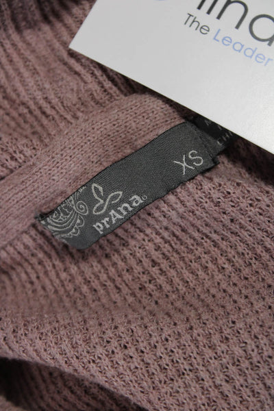 prAna Women Henley Hoodie Pink Drawstring Long Sleeve Organic Cotton Size XS