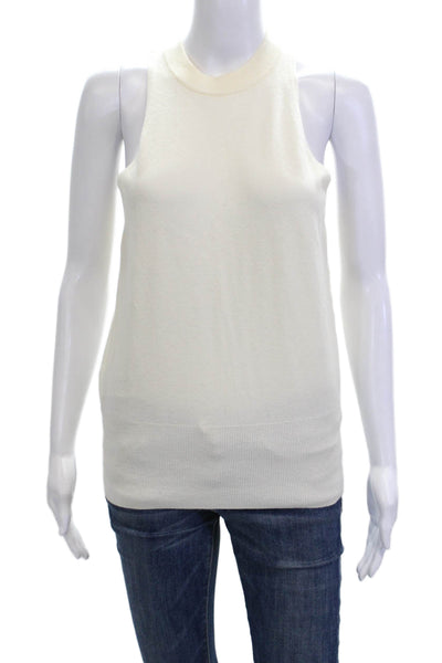 MNG Women Basic Mock Neck Beige Tank Size M