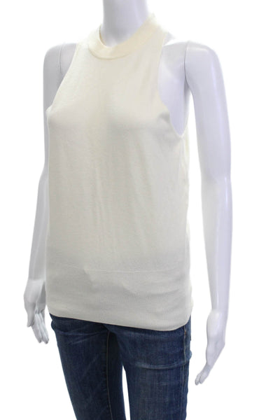 MNG Women Basic Mock Neck Beige Tank Size M