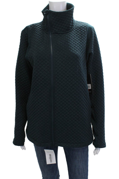New Balance Womens Quilted Jacket Dark Blue High Neck Zip Size XL