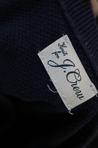J Crew Mens Pullover Crew Neck Sweater Dark Blue 100% Cotton Size S