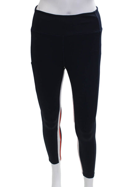 Splits 59 Womens Dark Blue Striped Polyester Blend Ankle Leggings Sports Size M