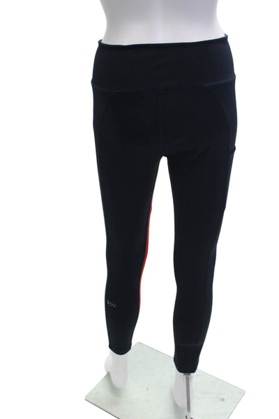 Splits 59 Womens Dark Blue Striped Polyester Blend Ankle Leggings Sports Size M