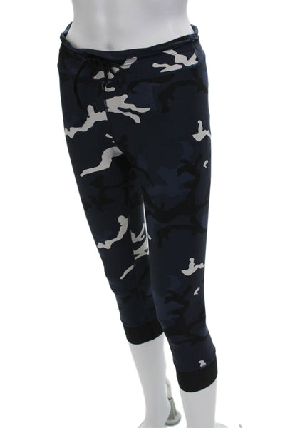 The Upside Womens Cropped Capri Camouflage Polyamide Leggings Dark Blue Size 8
