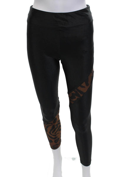 Koral Womens Ankle Jeggings Black Animal Print Size M