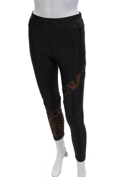 Koral Womens Ankle Jeggings Black Animal Print Size M