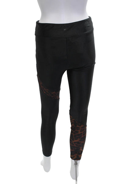 Koral Womens Ankle Jeggings Black Animal Print Size M