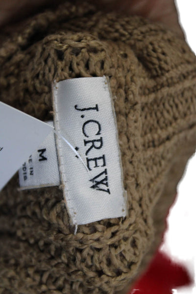 J Crew Womens Pullover Sweater Brown Mock Neck Long Sleeve Size M