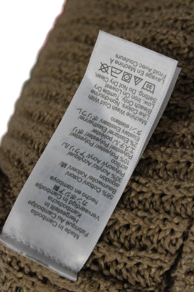 J Crew Womens Pullover Sweater Brown Mock Neck Long Sleeve Size M