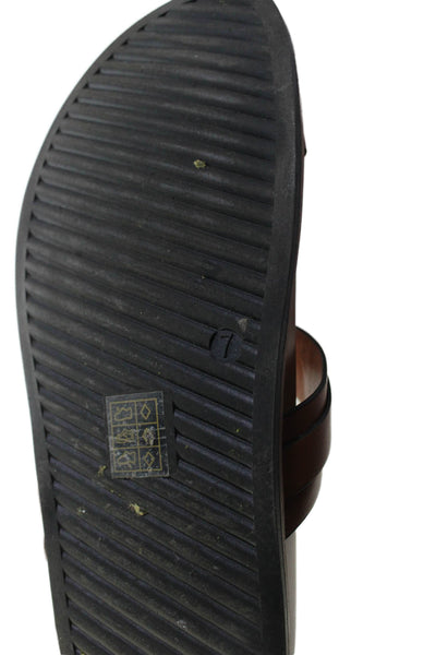 Jason Wu Womens Double Buckled Strap Detail Slides Brown Size 7