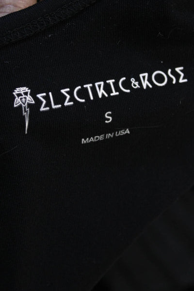 Electric & Rose Women Black Catsuit Sleeveless Scoop Neck Nylon Spandex Size S