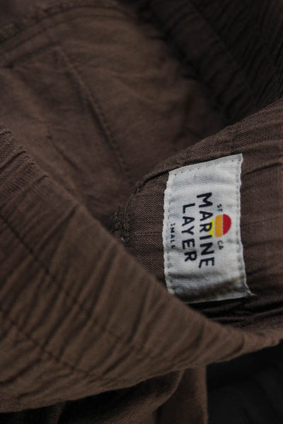 Marine Layer Unisex Brown Solid Pants Size S