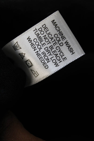 Michael Stars Women Shirt Dress Black Linen Long Sleeve Collared Button Size XS
