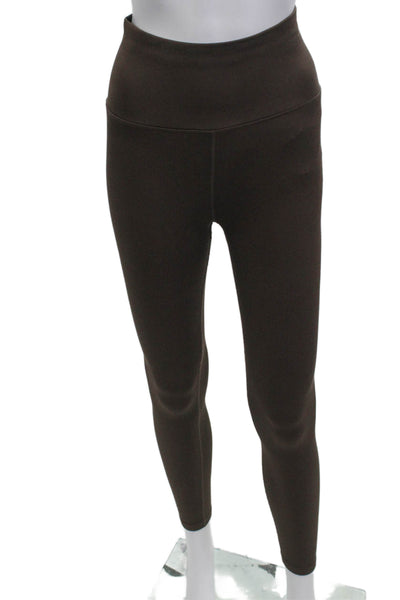 Spiritual Gangster Women Ankle Leggings Brown Nylon Spandex Heart Size XS