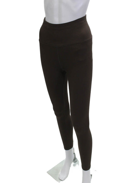 Spiritual Gangster Women Ankle Leggings Brown Nylon Spandex Heart Size XS