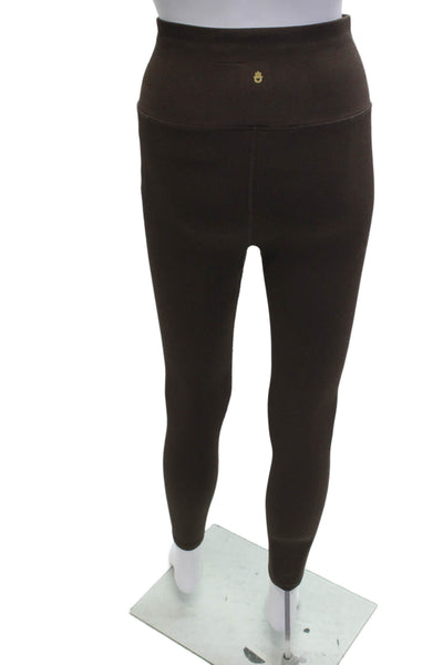 Spiritual Gangster Women Ankle Leggings Brown Nylon Spandex Heart Size XS