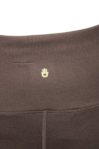 Spiritual Gangster Women Ankle Leggings Brown Nylon Spandex Heart Size XS
