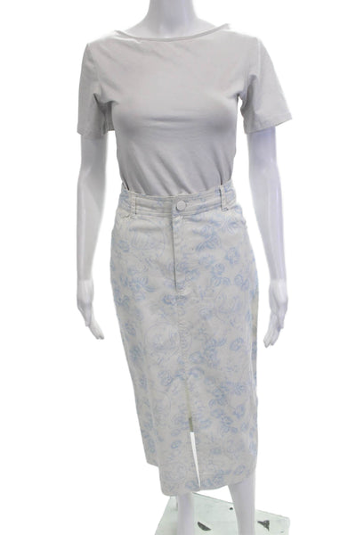 For Love & Lemons Womens White Floral Pencil Skirt Size XL