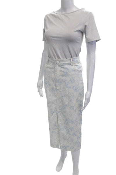 For Love & Lemons Womens White Floral Pencil Skirt Size XL