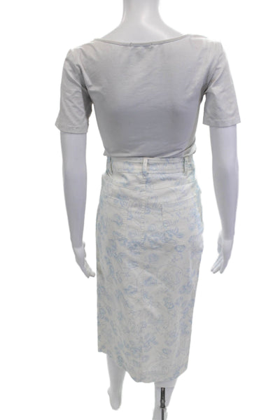 For Love & Lemons Womens White Floral Pencil Skirt Size XL