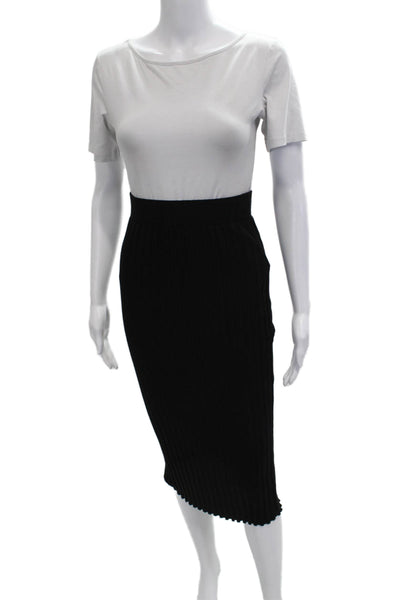 Nation LTD Women Black Striped Straight Pencil Skirt Midi Size XS