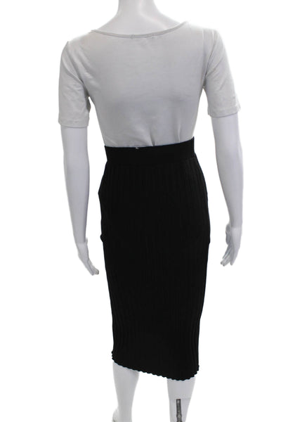 Nation LTD Women Black Striped Straight Pencil Skirt Midi Size XS
