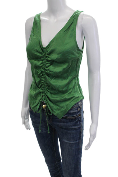 Fifteen Twenty Women Bohemian V-Neck Sleeveless Tank Green Size XS