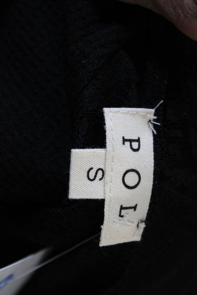 Pol Women Black V-Neck Long Sleeve Gothic Top Rayon Spandex Size S