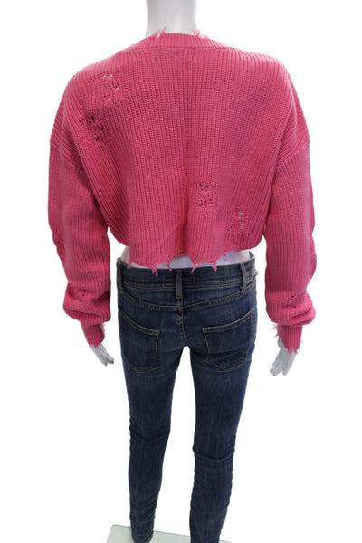 Ser.O.Ya Unisex Pink Cotton Crew Neck Pullover Sweater Long Sleeve Size L