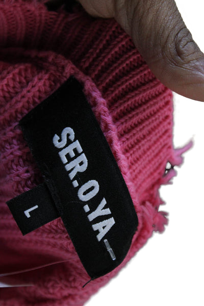 Ser.O.Ya Unisex Pink Cotton Crew Neck Pullover Sweater Long Sleeve Size L