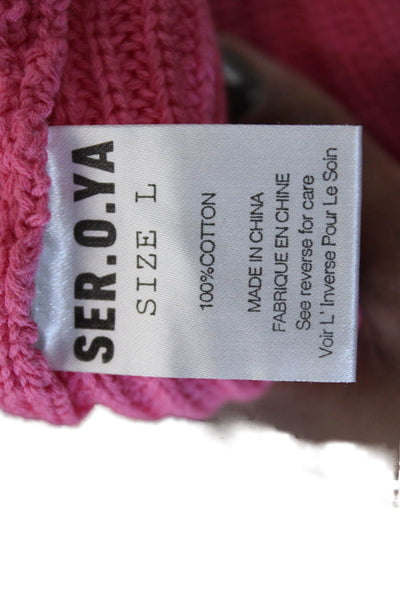 Ser.O.Ya Unisex Pink Cotton Crew Neck Pullover Sweater Long Sleeve Size L