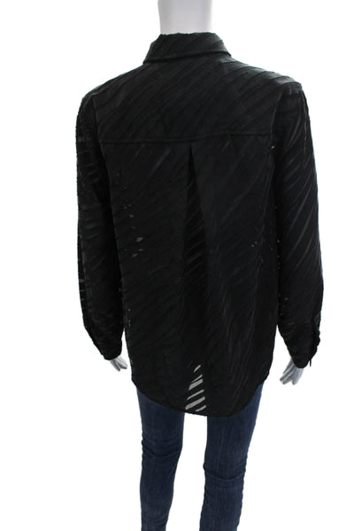 Bella Dahl Women Collared Black Long Sleeve 100% Cotton Button Up Blouse Size S