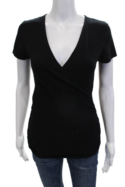 Michael Stars Women Jersey V-Neck Black T-Shirt Size XS