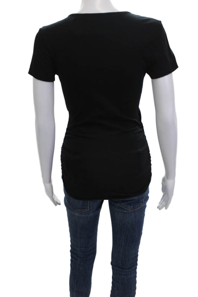 Michael Stars Women Jersey V-Neck Black T-Shirt Size XS